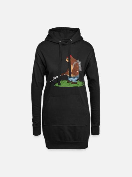 Kammerjäger Bär Plage - Hoodie-Kleid - Schwarz