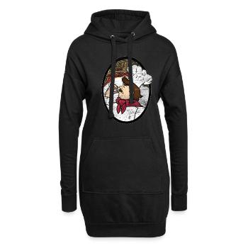 Cadeau de chef spaghetti - Sweat-shirt à capuche long Femme - noir - Devant