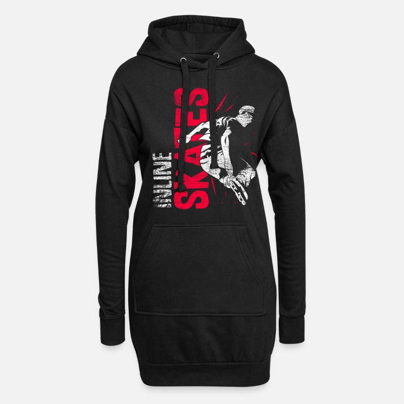 Inline Schlittschuhe Rollschuh - Hoodie-Kleid - Schwarz