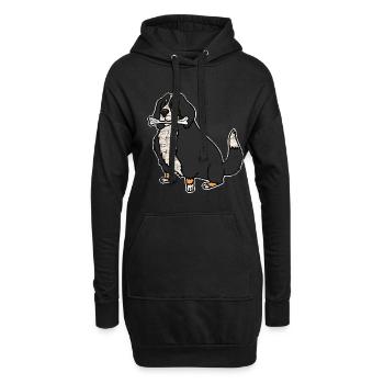 Berner Sennenhund - Hoodie-Kleid - Schwarz - Vorne