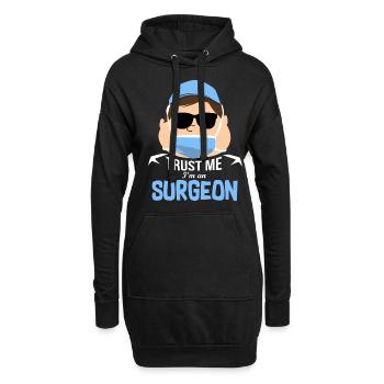 Chirurg Ärztin - Hoodie-Kleid - Schwarz - Vorne