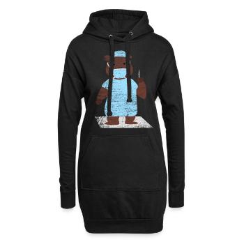 Bär Chirurg Geschenk - Hoodie-Kleid - Schwarz - Vorne