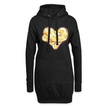 Coeur de python - Sweat-shirt à capuche long Femme - noir - Devant