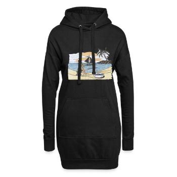Pêche pêcheur passe-temps pêche pêche sportive - Sweat-shirt à capuche long Femme - noir - Devant