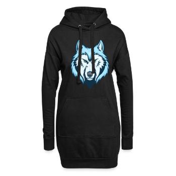 Wolf Raubtier Alpha Rudel Beute Geschenk Idee Wild - Hoodie-Kleid - Schwarz - Vorne