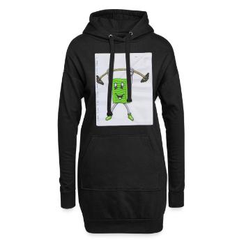 Note Zettel Sport Pumper dessin dessin de peinture Haltère - Sweat-shirt à capuche long Femme - noir - Devant