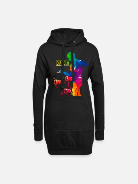 Diabolo - Hoodie-Kleid - Schwarz