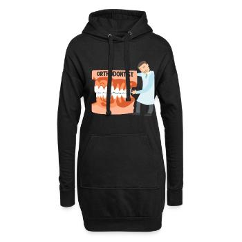 Kieferorthopäde - Hoodie-Kleid - Schwarz - Vorne