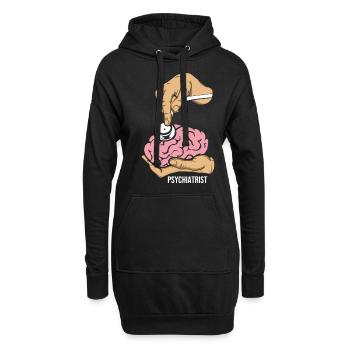 psychiatre - Sweat-shirt à capuche long Femme - noir - Devant