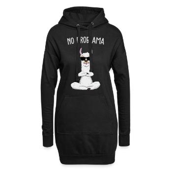 No Problama Cooles freches Lama Llama Geschenk - Hoodie-Kleid - Schwarz - Vorne
