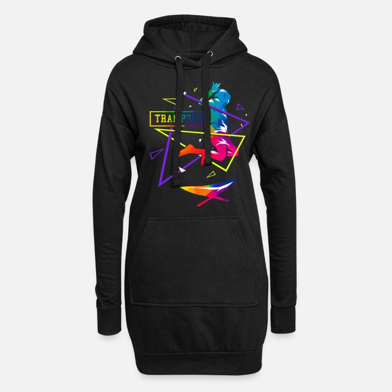 Trampolin Polygon - Hoodie-Kleid - Schwarz