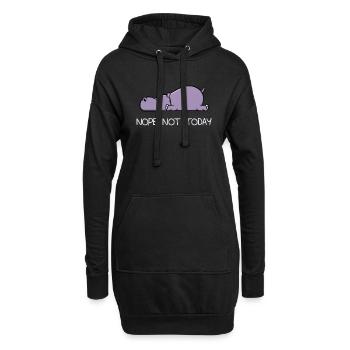 Lustiges faules Hippo Nil pferd Nope Geschenk - Hoodie-Kleid - Schwarz - Vorne