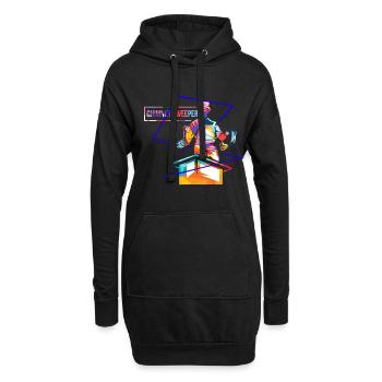 Polygone ramoneur - Sweat-shirt à capuche long Femme - noir - Devant