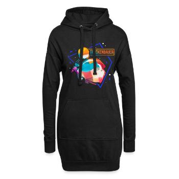 Séchage Polygone - Sweat-shirt à capuche long Femme - noir - Devant