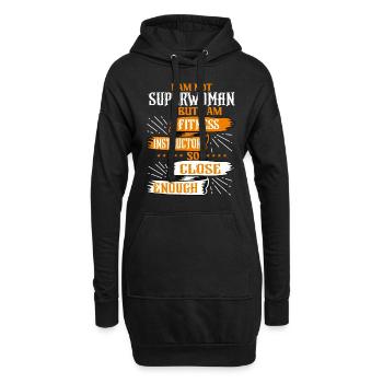 je ne suis pas superwoman mais je suis instructeur de fitness - Sweat-shirt à capuche long Femme - noir - Devant