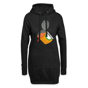 haricots en conserve - Sweat-shirt à capuche long Femme - noir - Devant