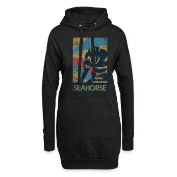 Seepferdchen Geschenk - Hoodie-Kleid - Schwarz - Vorne