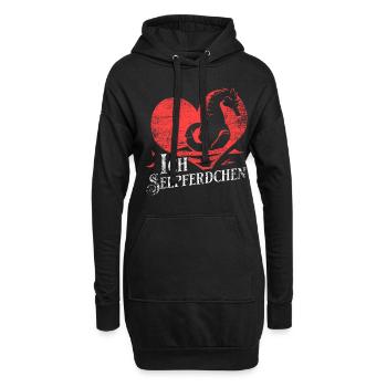 Seepferdchen Liebe Geschenk - Hoodie-Kleid - Schwarz - Vorne