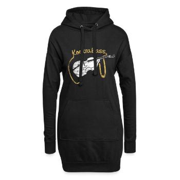 Musicien contrebasse - Sweat-shirt à capuche long Femme - noir - Devant
