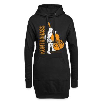 Cadeau de musicien contrebasse - Sweat-shirt à capuche long Femme - noir - Devant