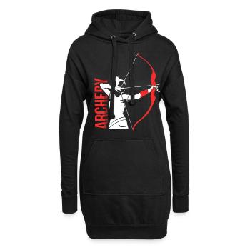 tir à l'arc - Sweat-shirt à capuche long Femme - noir - Devant