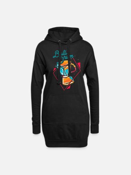Bata-Trommel Polygon - Hoodie-Kleid - Schwarz