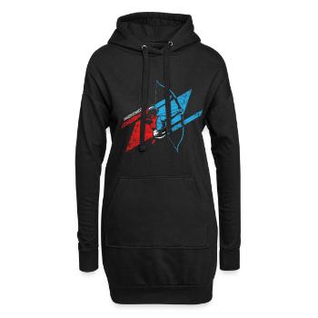 Bogenschießen - Hoodie-Kleid - Schwarz - Vorne
