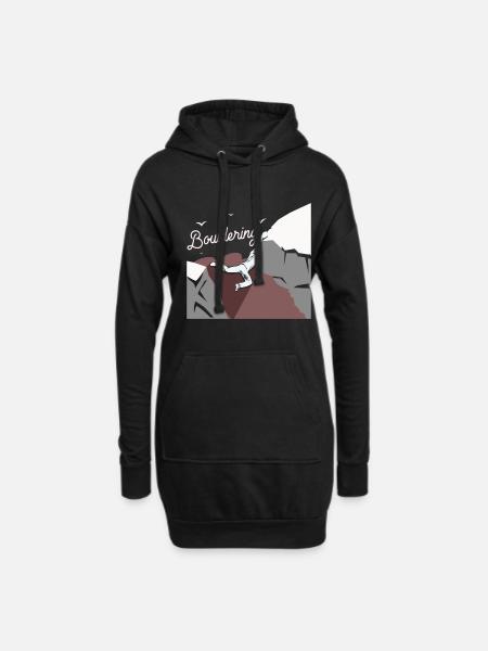 Bouldern - Hoodie-Kleid - Schwarz