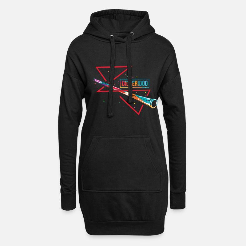 Didgeridoo - Hoodie-Kleid - Schwarz