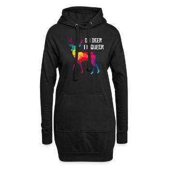 Oh Deer Dans le Queer Gay LGBT Cerf drôle cadeau - Sweat-shirt à capuche long Femme - noir - Devant