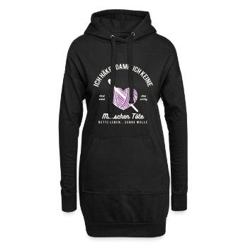 Häkeln Handarbeit Wolle Nähen Stricken Stoff Nadel - Hoodie-Kleid - Schwarz - Vorne