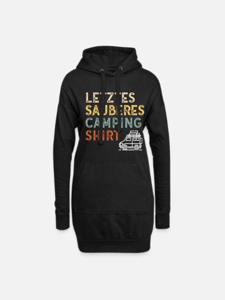 Letztes sauberes Camping Shirt für Camper - Hoodie-Kleid - Schwarz