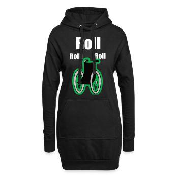 Rollstuhl - Hoodie-Kleid - Schwarz - Vorne