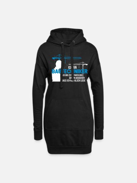 bautechniker - Hoodie-Kleid - Schwarz