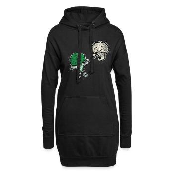 Brocoli chou-fleur - Sweat-shirt à capuche long Femme - noir - Devant