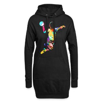 Cadeau de handball - Sweat-shirt à capuche long Femme - noir - Devant