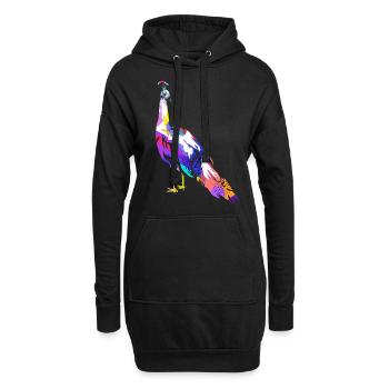 Cadeau de paon - Sweat-shirt à capuche long Femme - noir - Devant