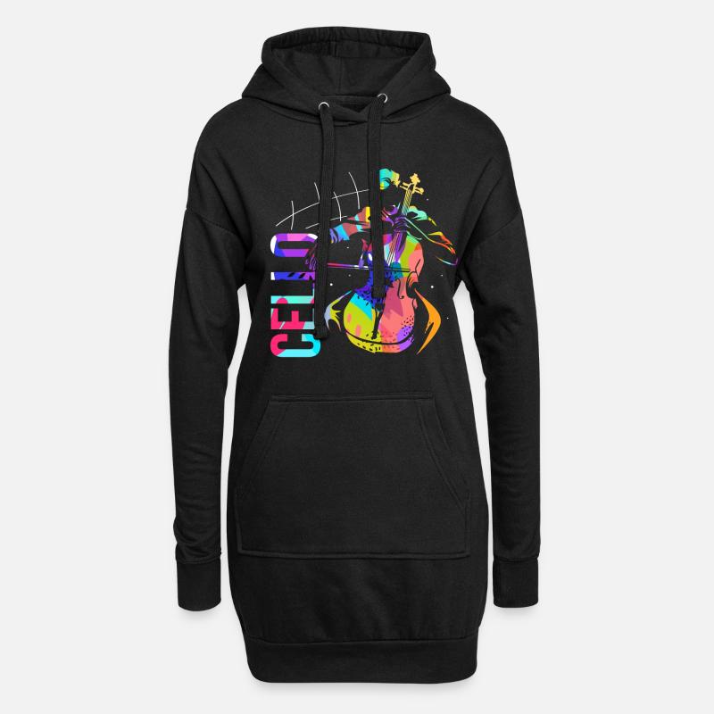 Cello - Hoodie-Kleid - Schwarz