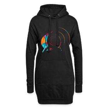 Drum n Bass - Sweat-shirt à capuche long Femme - noir - Devant