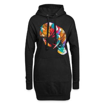 Lamantin dugong - Sweat-shirt à capuche long Femme - noir - Devant