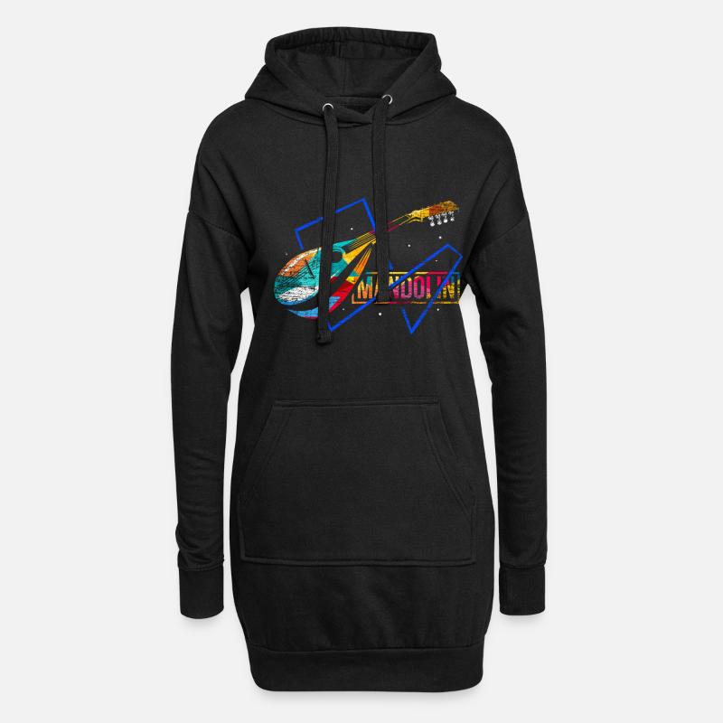 Mandoline Polygon Geschenk - Hoodie-Kleid - Schwarz