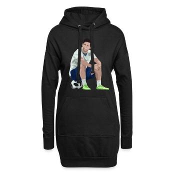 Ballon de foot - Sweat-shirt à capuche long Femme - noir - Devant