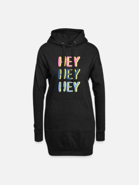 Hey Hey Hey - Hoodie-Kleid - Schwarz