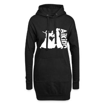 Aikido Kämpferin - Hoodie-Kleid - Schwarz - Vorne