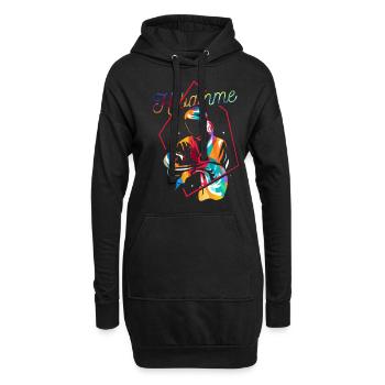 Hebamme Geschenk - Hoodie-Kleid - Schwarz - Vorne