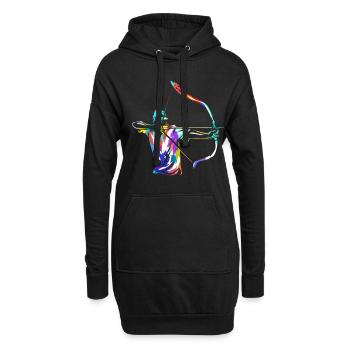 Bogenschießen - Hoodie-Kleid - Schwarz - Vorne