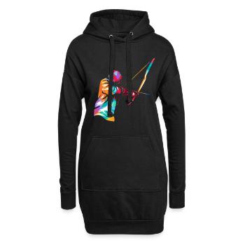 Bogenschießen - Hoodie-Kleid - Schwarz - Vorne