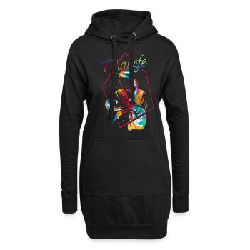 Cadeau sage-femme - Sweat-shirt à capuche long Femme - noir - Devant