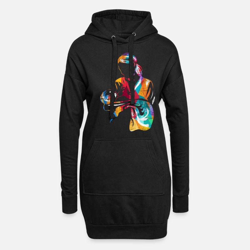 Hebamme - Hoodie-Kleid - Schwarz