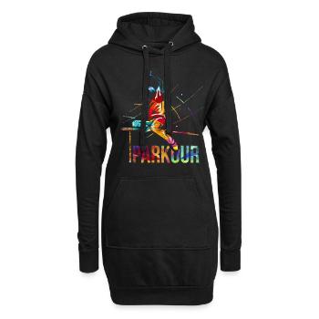 Parkour Geschenk - Hoodie-Kleid - Schwarz - Vorne